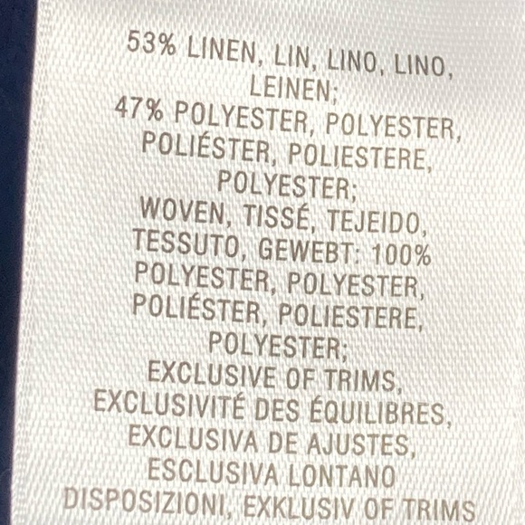 Anthropologie AKEMI + KIN Linen Blend Blue Print Top - Picture 7 of 10